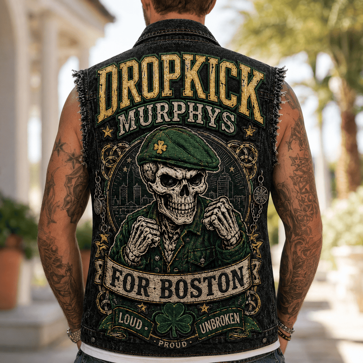 DKMP PREMIUM DENIM VEST LNTH