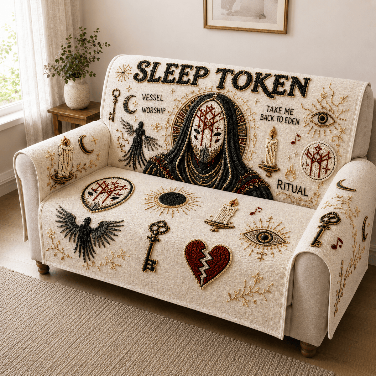 SLTK Tufted Sofa Cover & Pillow Set NTKO