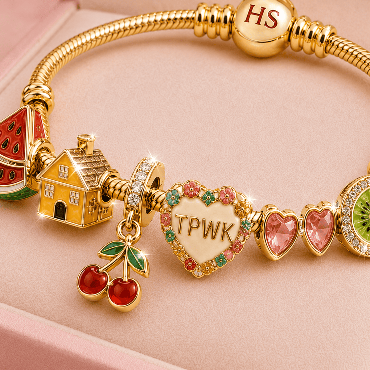 HSL Gold Charm Bracelet Set TMH