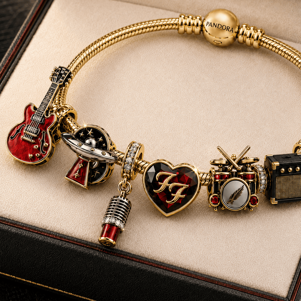 FFT Gold Charm Bracelet Set TMH