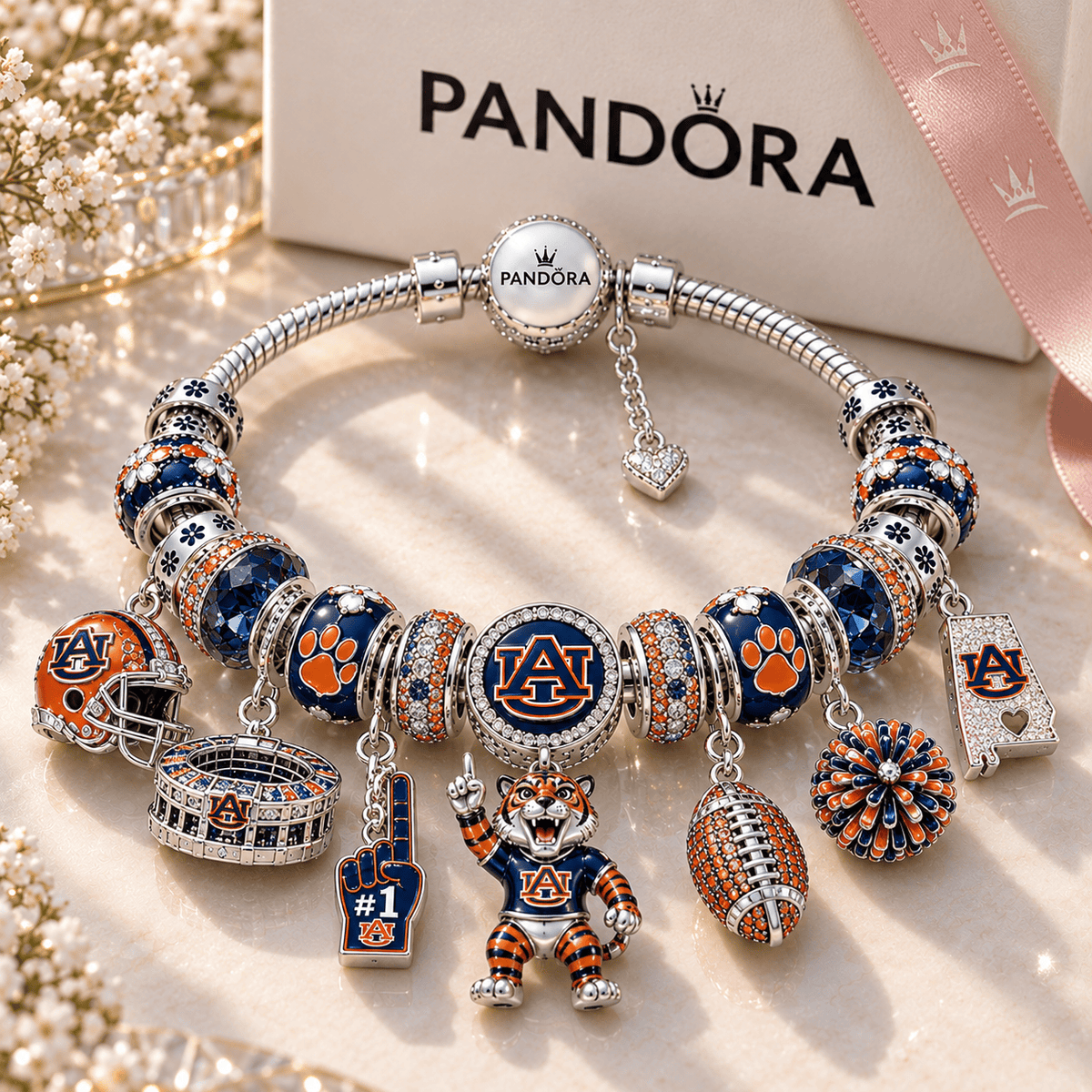 ABTG Silver Charm Bracelet Set NTTB