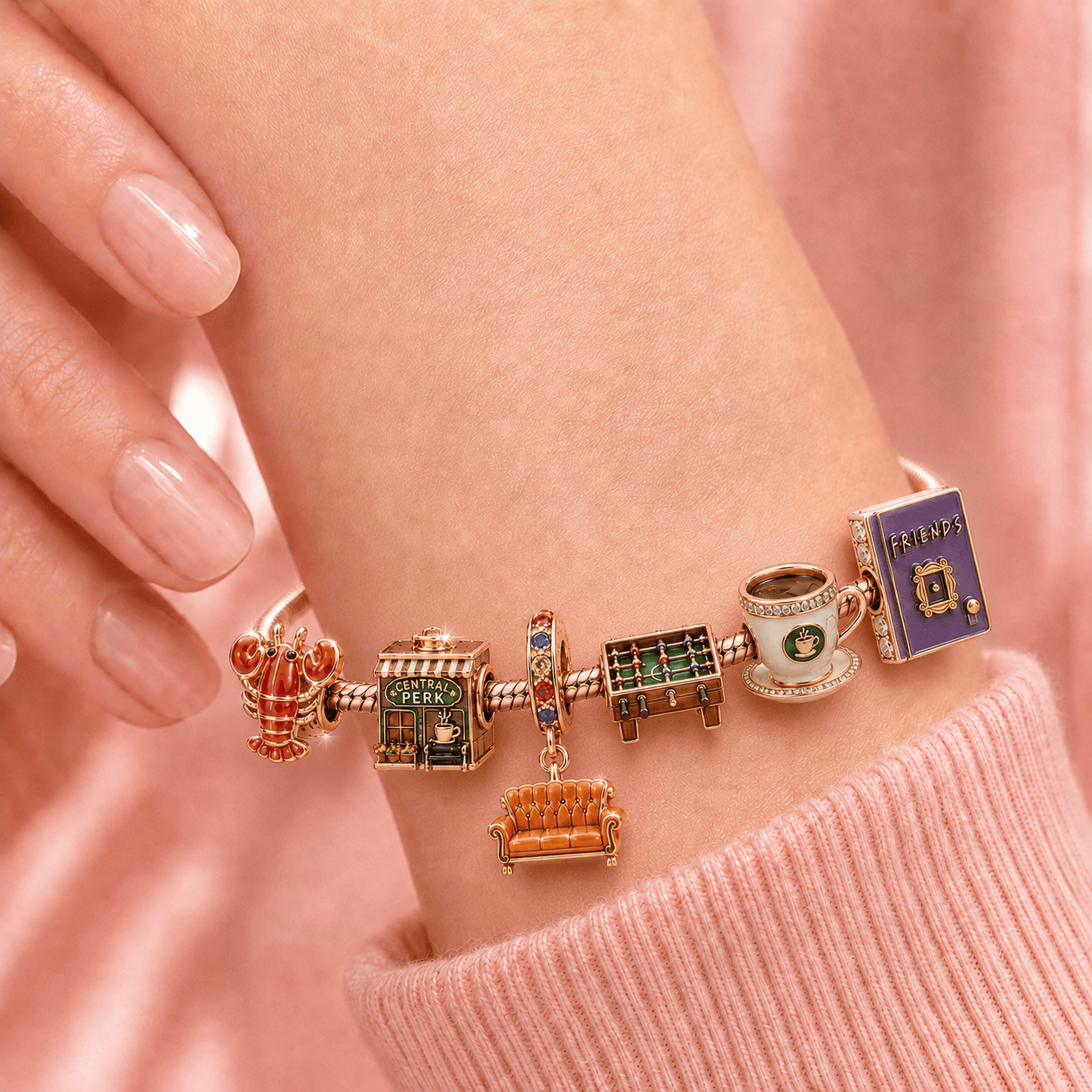 FRS Rose Gold Charm Bracelet Set TMH