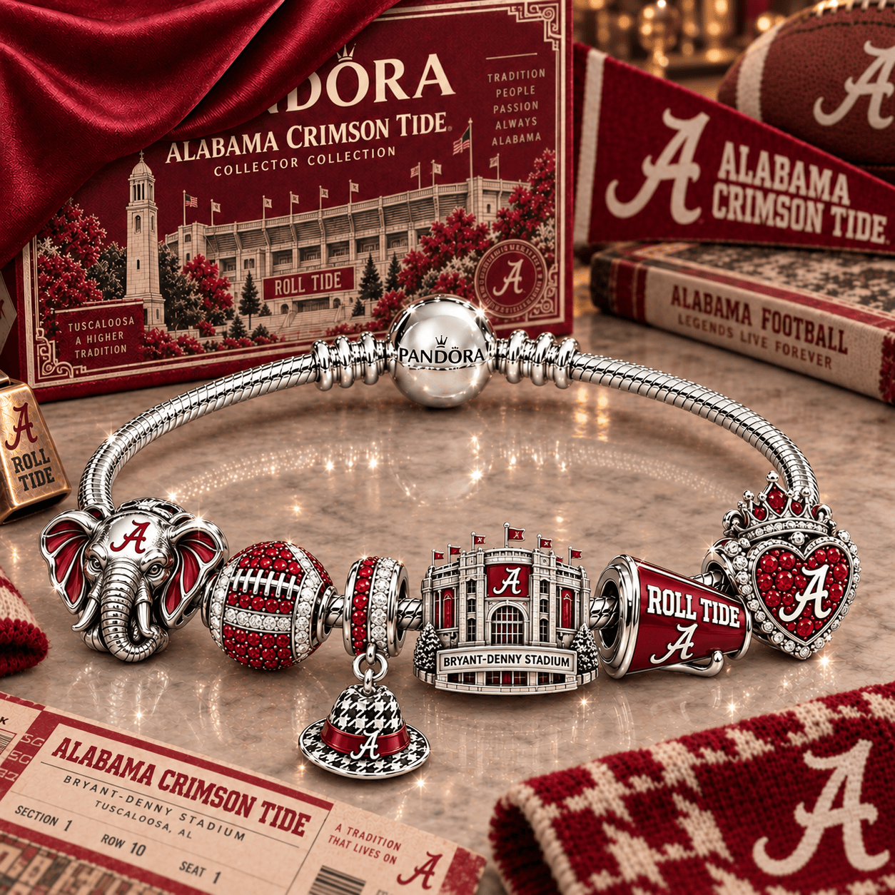 ACT Silver Charm Bracelet Set NTTB