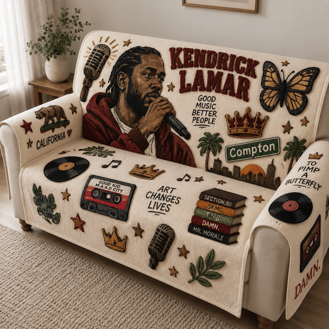 KDL Tufted Sofa Cover & Pillow Set DNBN