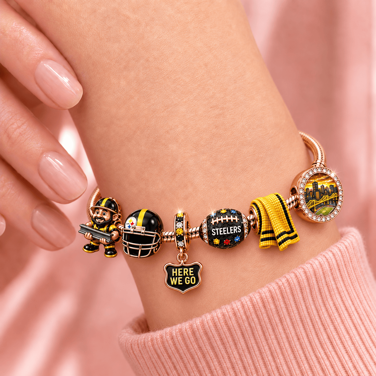 PBS Rose Gold Charm Bracelet Set TMH