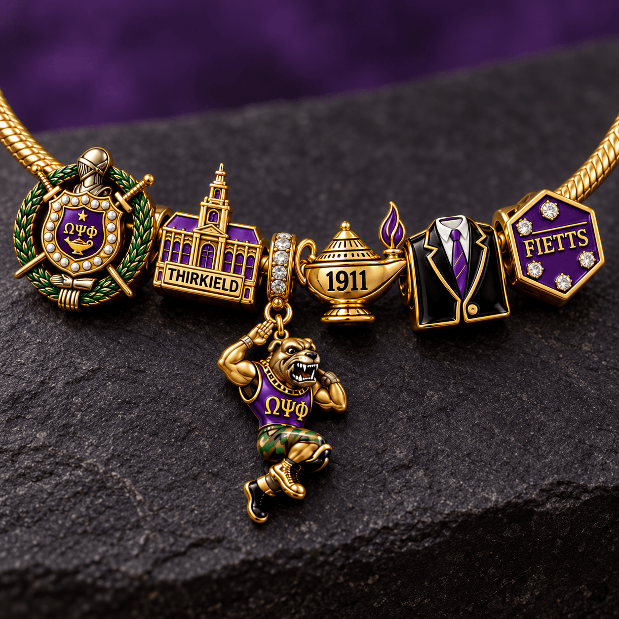 OMPP Silver Charm Bracelet Set NTVA