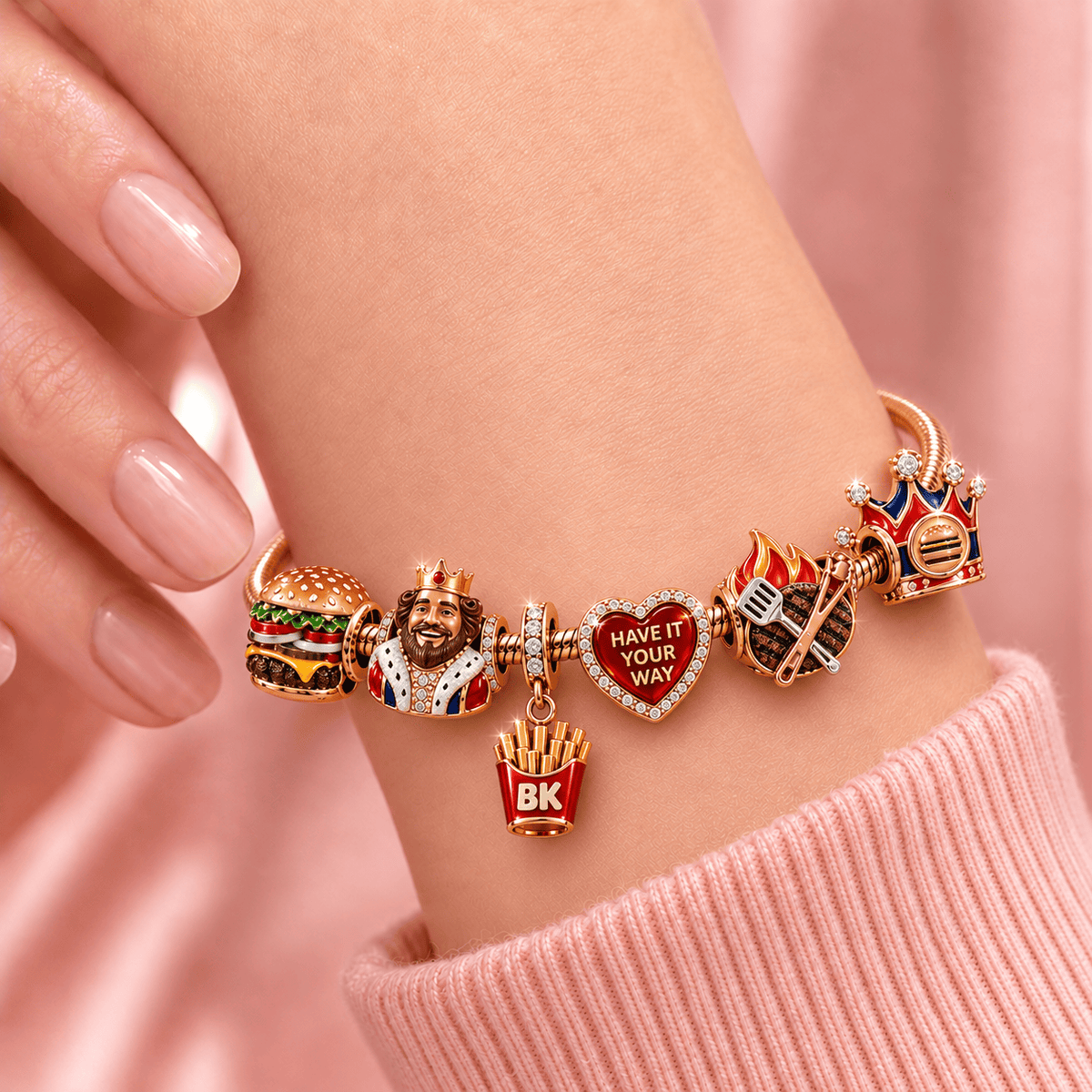 BGK Rose Gold Charm Bracelet Set TMH