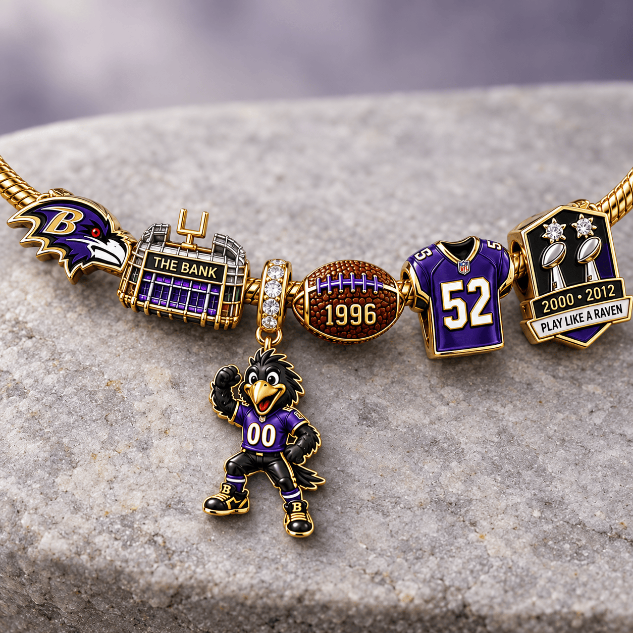 BTR Silver Charm Bracelet Set NTVA