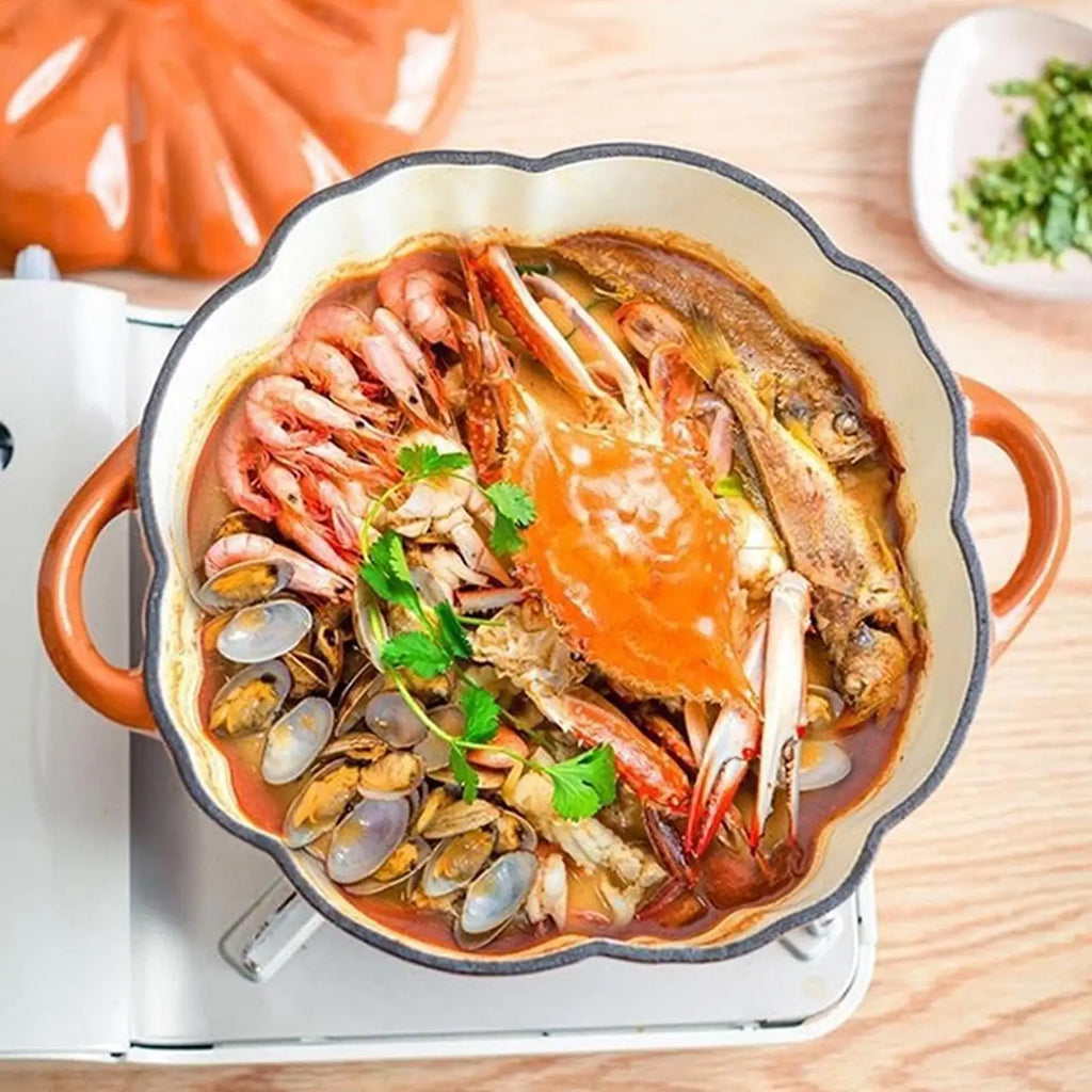 Simmer Pot Pumpkin Design Stew Bean Simmer Pot with Handle Cookware Kitchen Gadget Non-Stick Boiler for Oven Stew Simmering