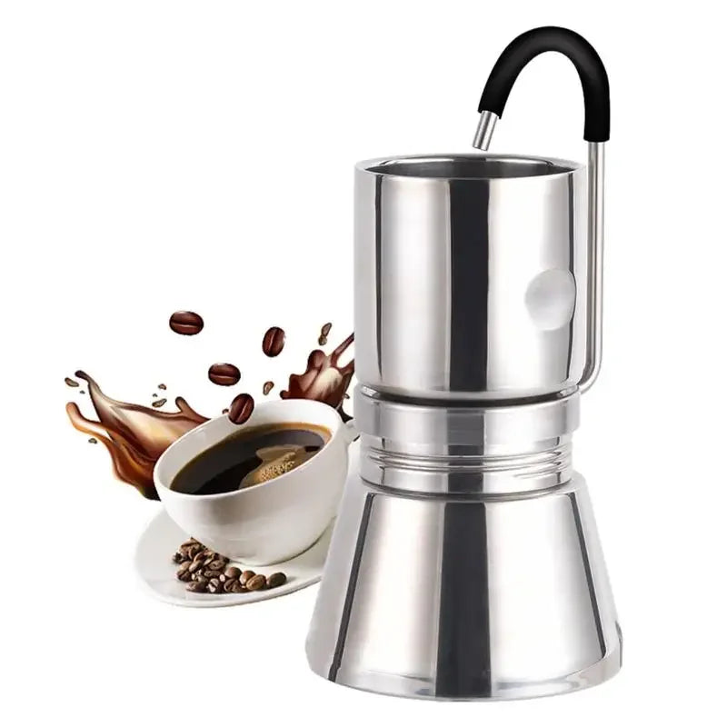 New BRSTC05 Espresso Maker Camping Stovetop Coffee Distiller Maker Stainless Steel Moka Pot Coffee Maker For Camping Accessories