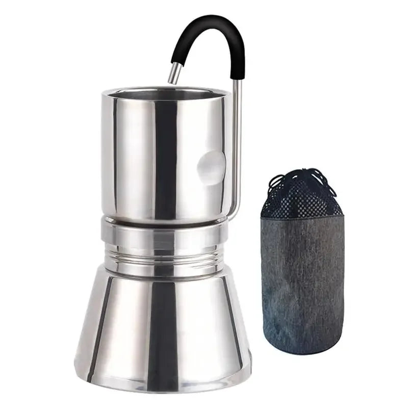 New BRSTC05 Espresso Maker Camping Stovetop Coffee Distiller Maker Stainless Steel Moka Pot Coffee Maker For Camping Accessories