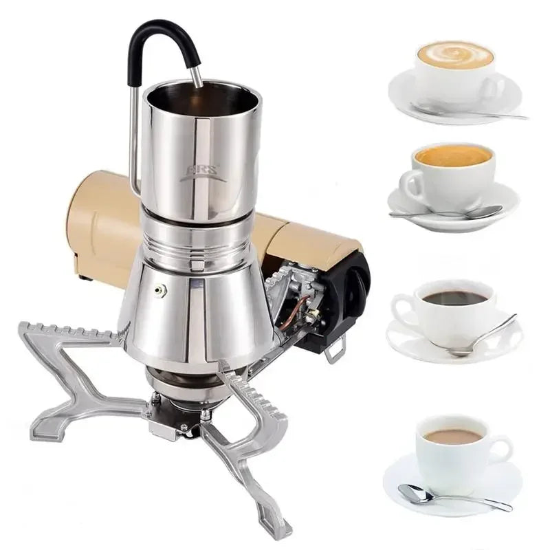 New BRSTC05 Espresso Maker Camping Stovetop Coffee Distiller Maker Stainless Steel Moka Pot Coffee Maker For Camping Accessories